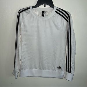 Women's Adidas White Mesh Long Sleeve